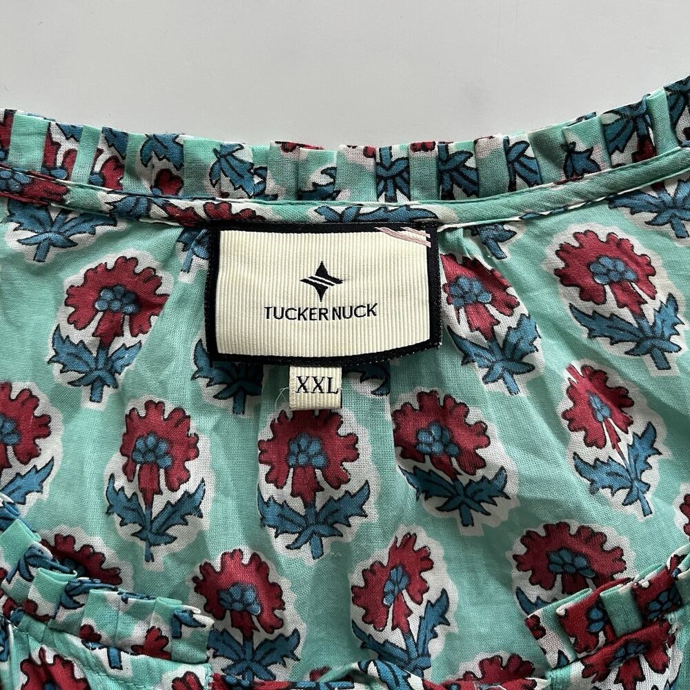 Tuckernuck Salty Paloma Caftan Tulip print Maxi Dress XXL Resort wear boho chic - Picture 3 of 13